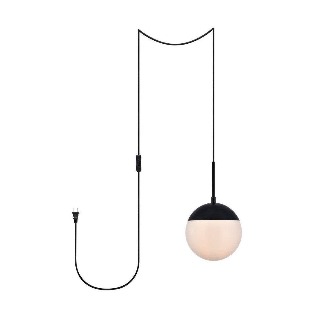 Elegant Eclipse LDPG6026BK Pendant Light - Black And Frosted White