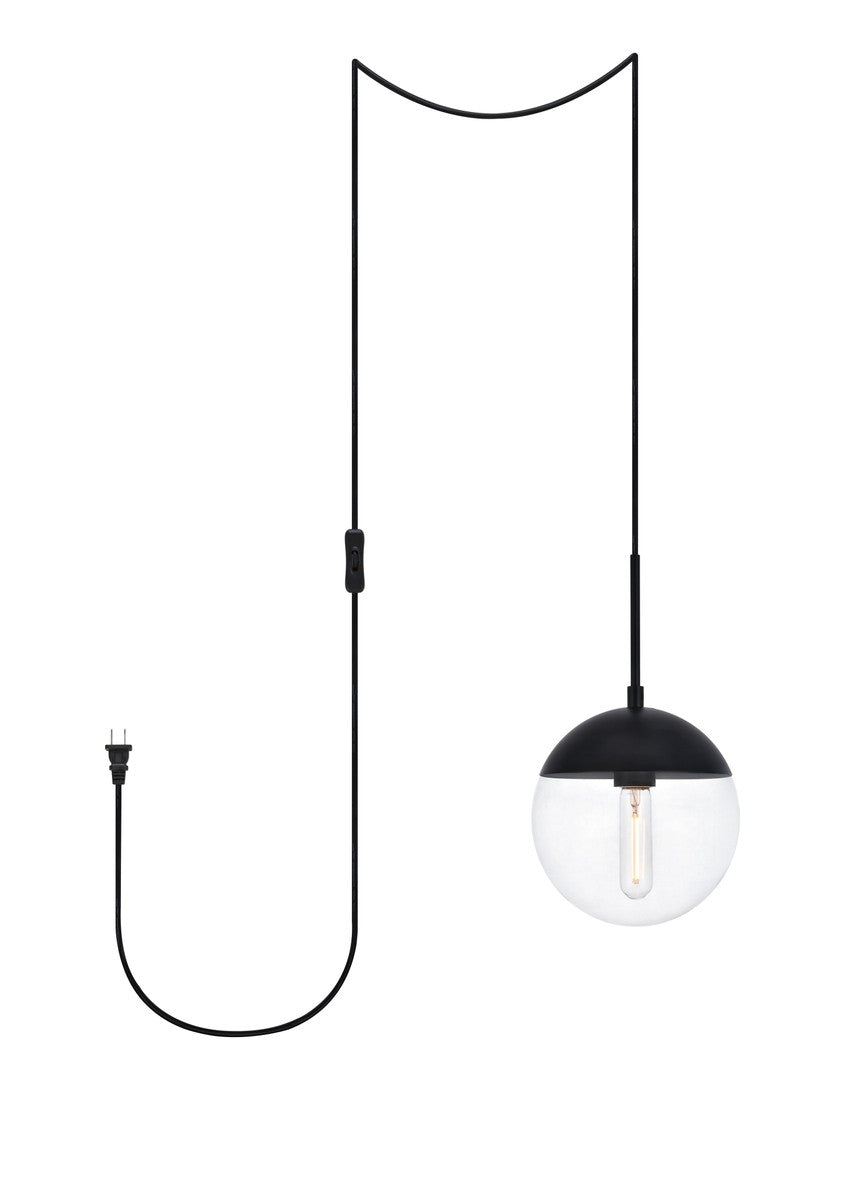 Elegant Eclipse LDPG6027BK Pendant Light - Black And Clear