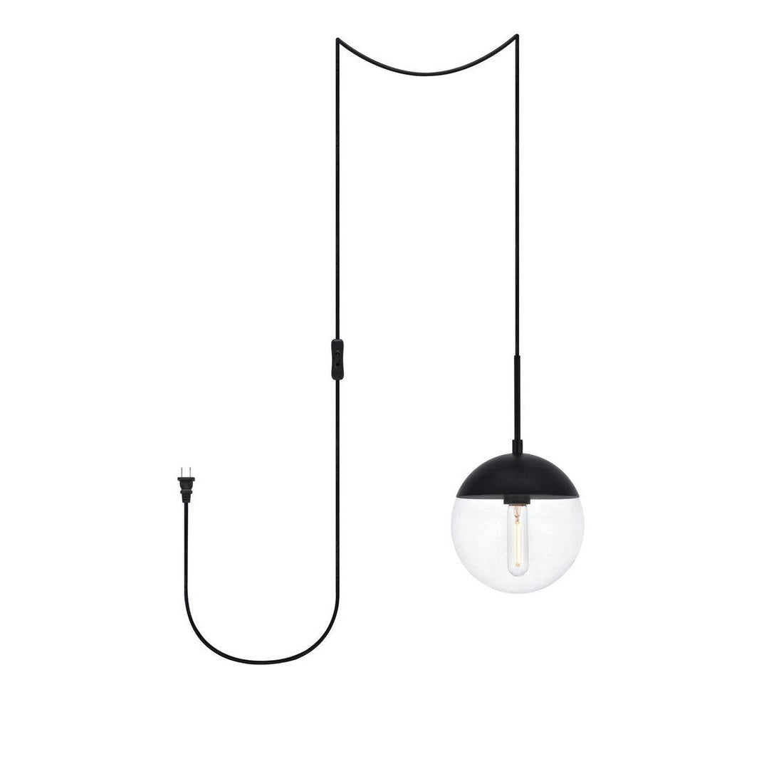 Elegant Eclipse LDPG6027BK Pendant Light - Black And Clear