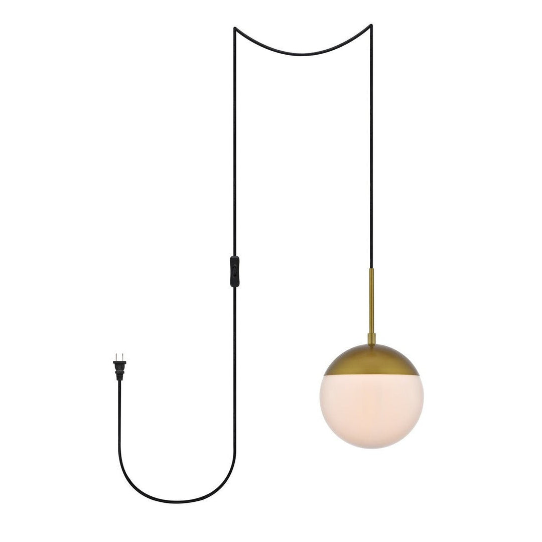 Elegant Eclipse LDPG6030BR Pendant Light - Brass And Frosted White