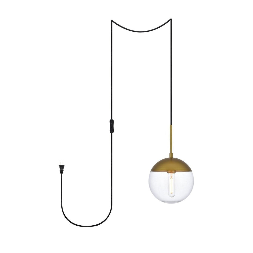 Elegant Eclipse LDPG6031BR Pendant Light - Brass And Clear