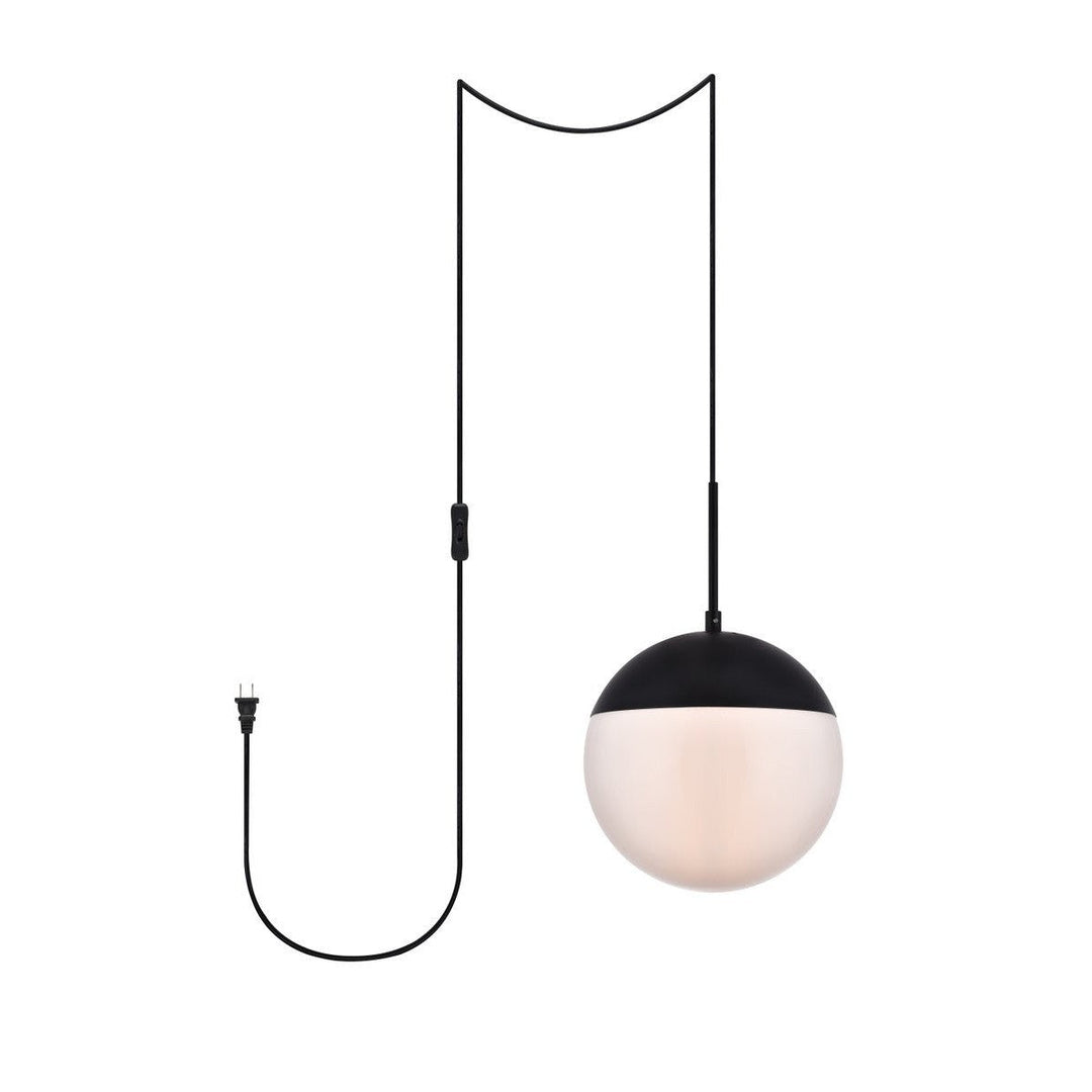 Elegant Eclipse LDPG6032BK Pendant Light - Black And Frosted White