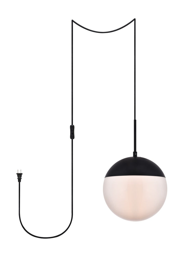 Elegant Eclipse LDPG6032BK Pendant Light - Black And Frosted White