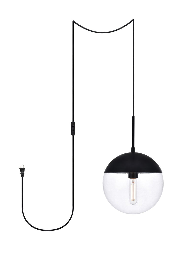 Elegant Eclipse LDPG6033BK Pendant Light - Black And Clear