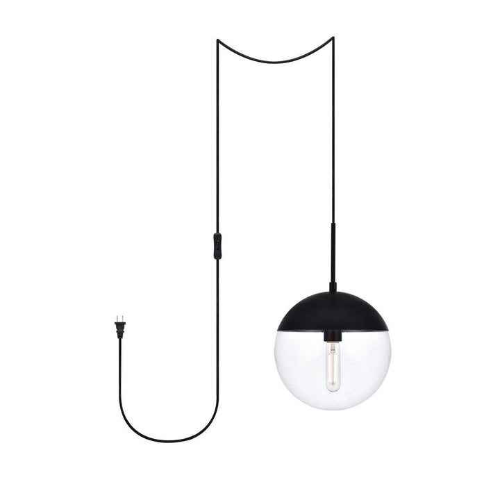 Elegant Eclipse LDPG6033BK Pendant Light - Black And Clear