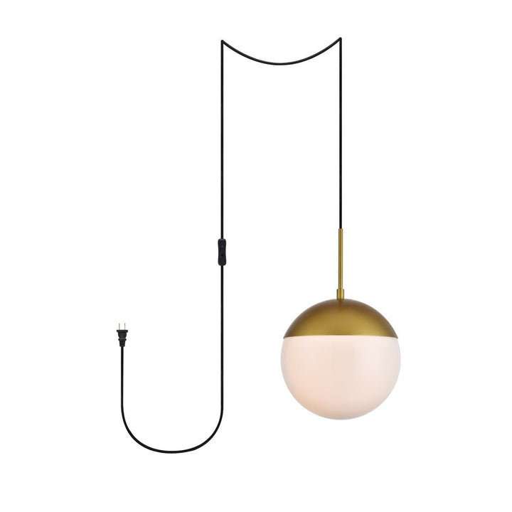 Elegant Eclipse LDPG6036BR Pendant Light - Brass And Frosted White