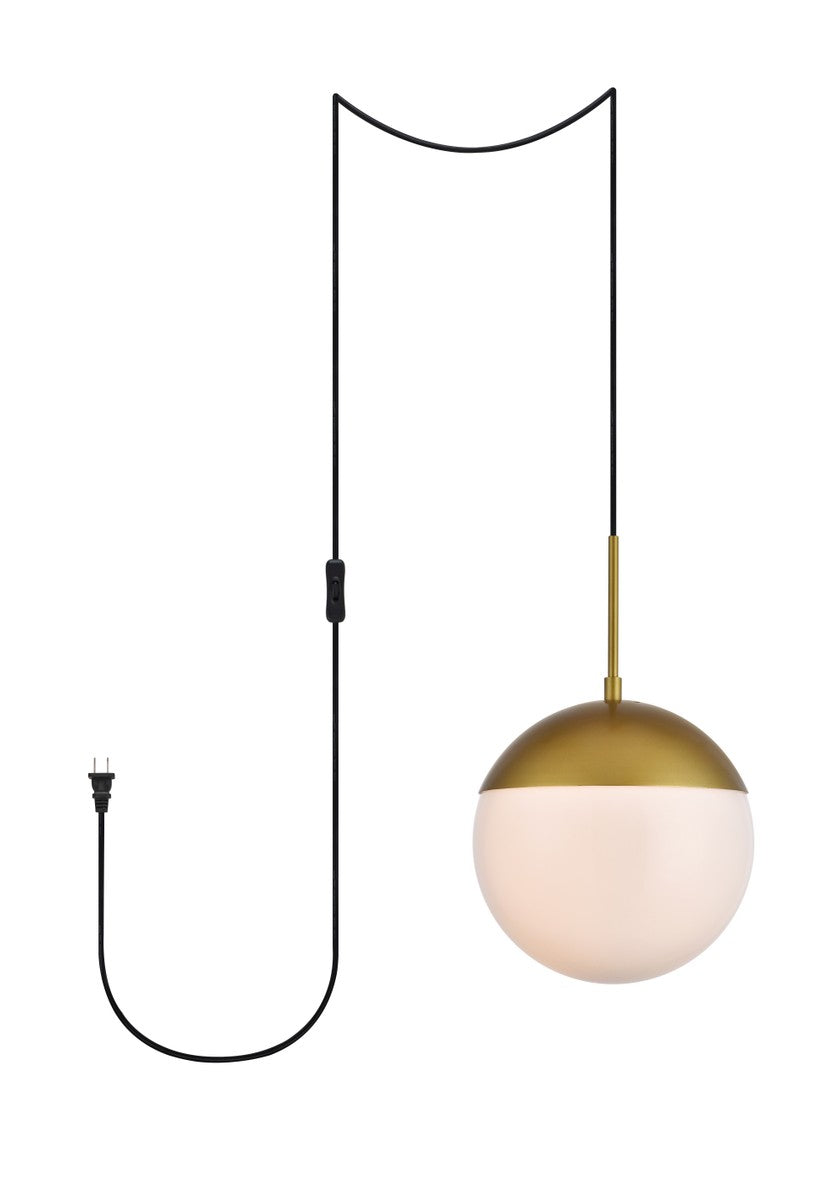 Elegant Eclipse LDPG6036BR Pendant Light - Brass And Frosted White