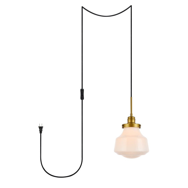 Elegant Lye LDPG6257BR Pendant Light - Brass And Frosted White