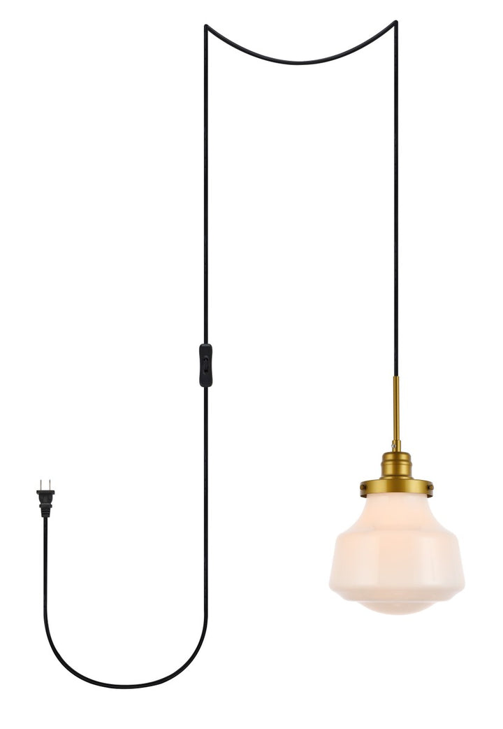 Elegant Lye LDPG6257BR Pendant Light - Brass And Frosted White