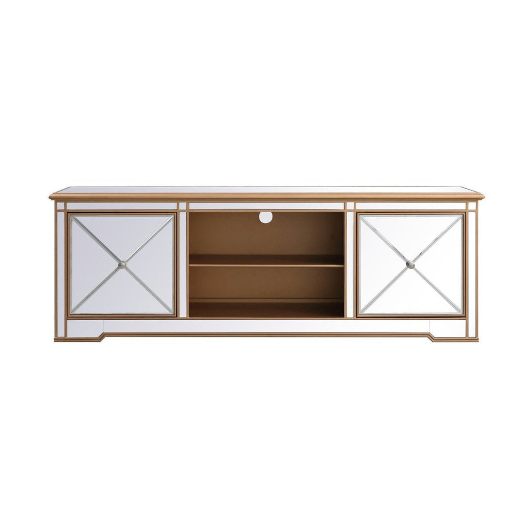 Elegant Lighting MF60172G Modern Tv Stand Furniture Gold, Champ, Gld Leaf