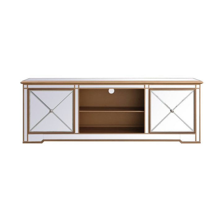 Elegant Lighting MF60172G Modern Tv Stand Furniture Gold, Champ, Gld Leaf