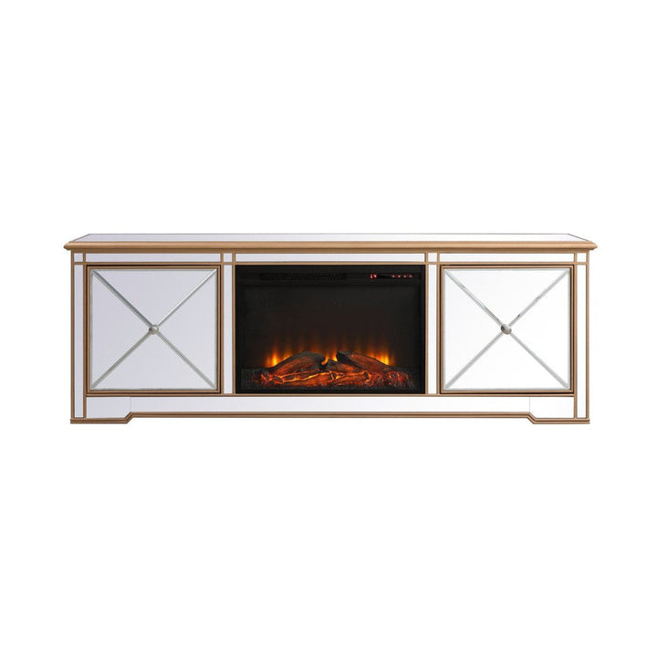 Elegant Lighting MF60172G-F1 Modern Tv Stand With Fireplace Furniture Custom Selection