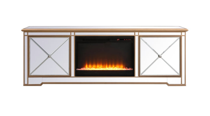 Elegant Lighting MF60172G-F2 Modern Tv Stand With Fireplace Furniture Custom Selection