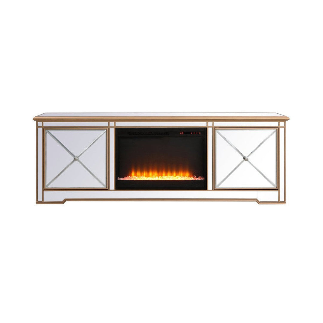 Elegant Lighting MF60172G-F2 Modern Tv Stand With Fireplace Furniture Custom Selection