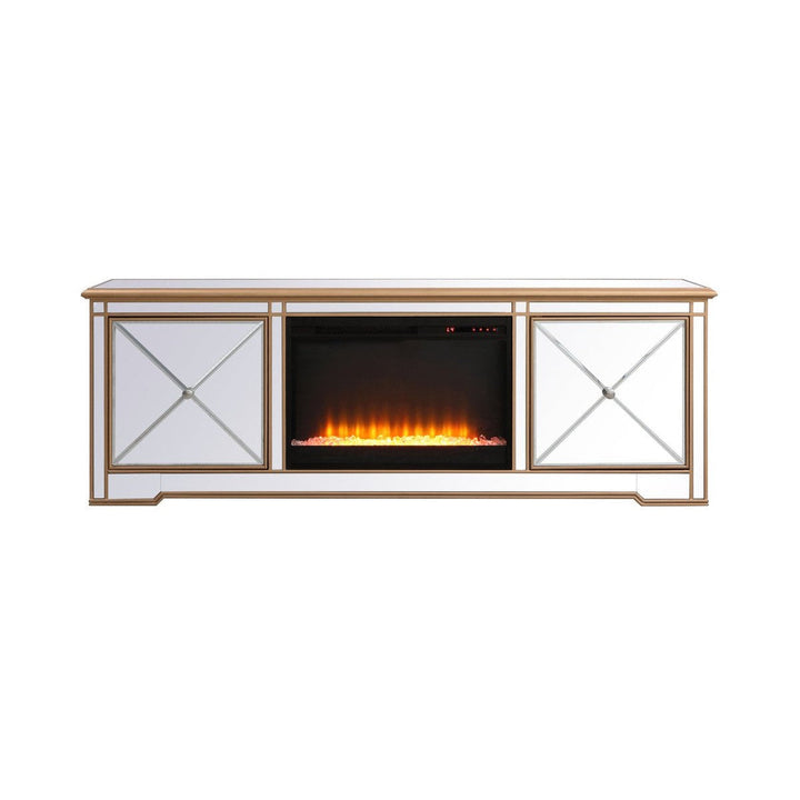 Elegant Lighting MF60172G-F2 Modern Tv Stand With Fireplace Furniture Custom Selection