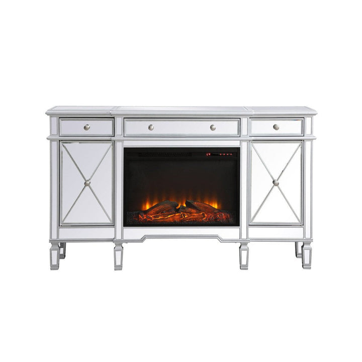 Elegant Lighting MF61060SC-F1 Contempo Credenza With Fireplace Furniture Custom Selection