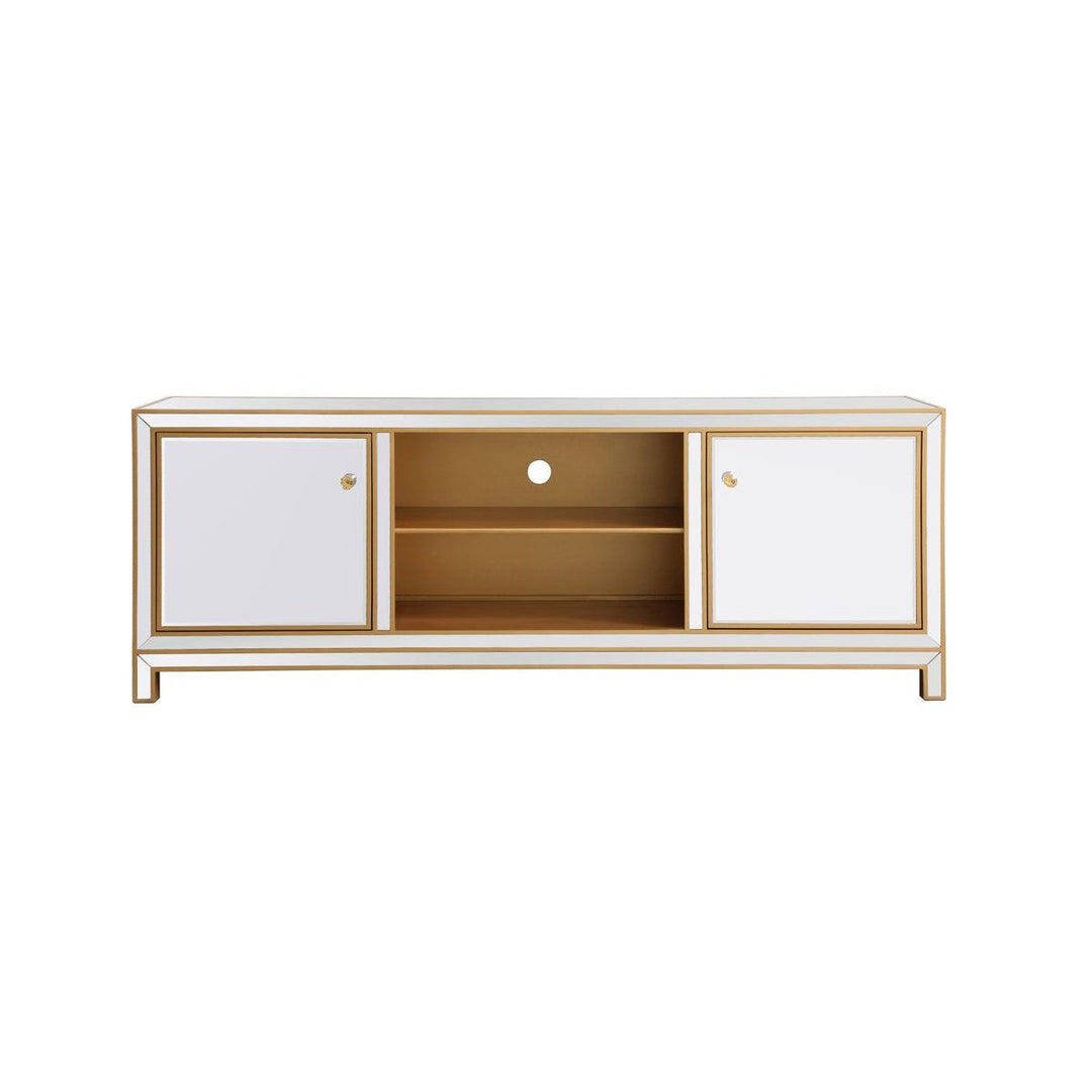 Elegant Lighting MF70172G Reflexion Tv Stand Furniture Gold, Champ, Gld Leaf