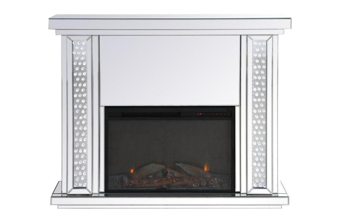 Elegant Lighting MF98901-F1 Raiden Mantle With Fireplace Furniture Light