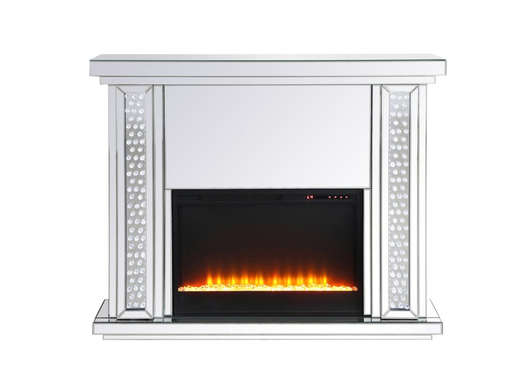 Elegant Lighting MF98901-F2 Raiden Mantle With Fireplace Furniture Light