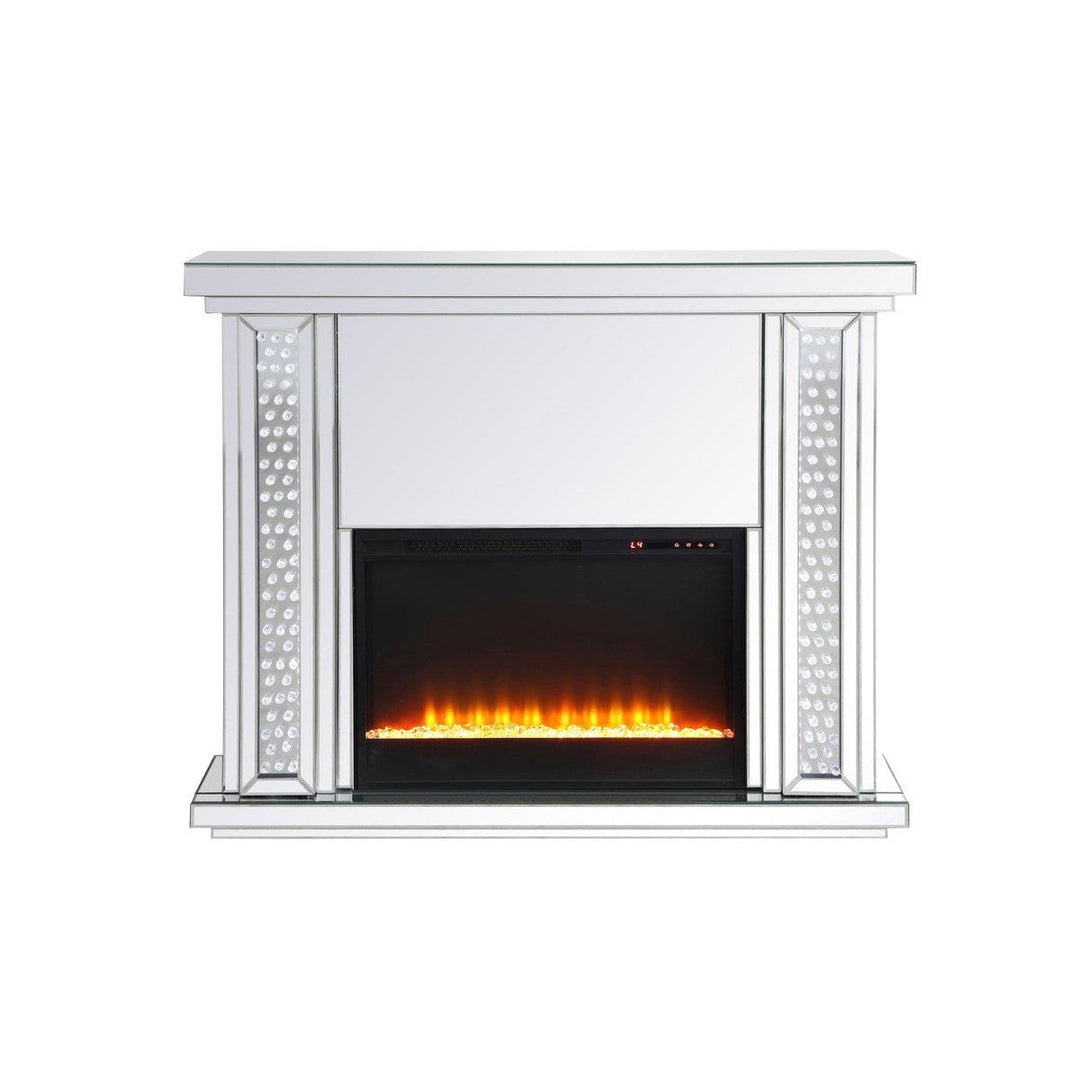 Elegant Lighting MF98901-F2 Raiden Mantle With Fireplace Furniture Light