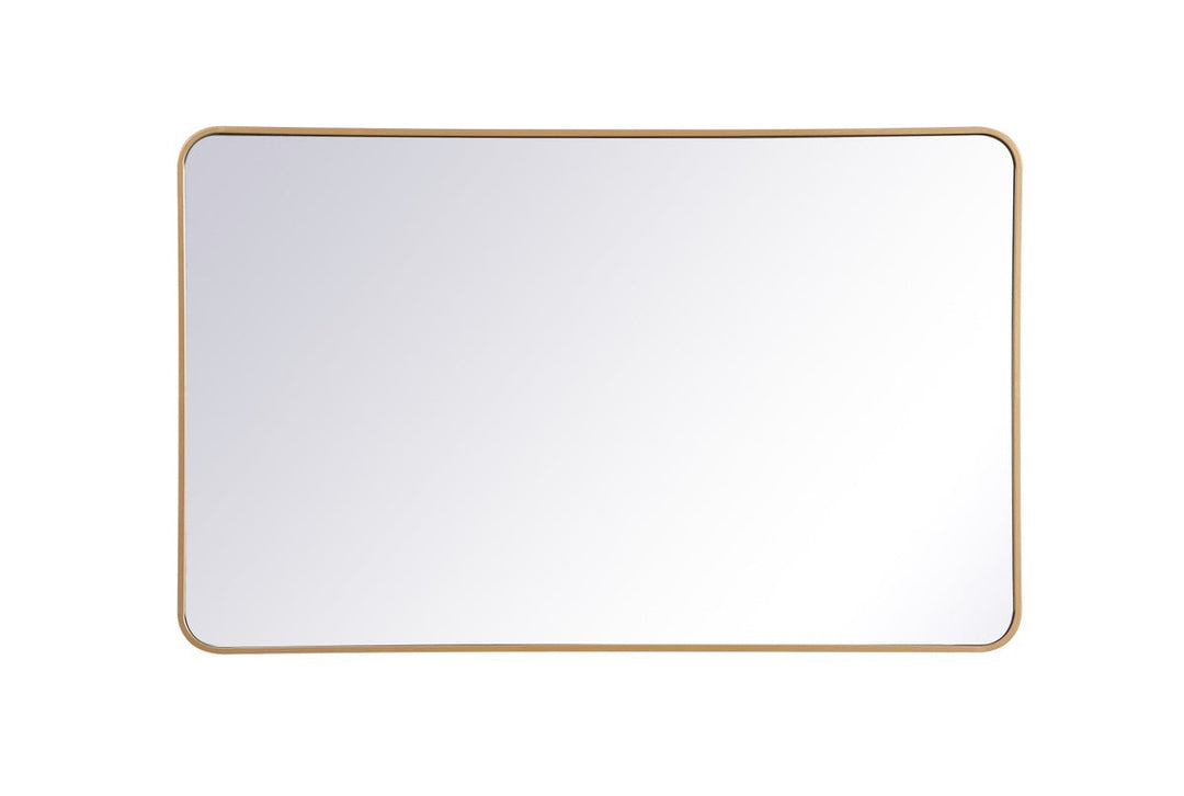 Elegant Lighting MR803048BR Modern Evermore Mirror Brass