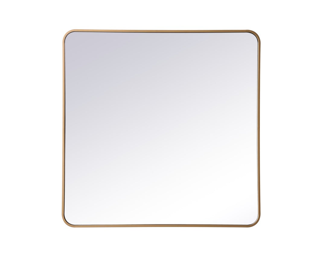 Elegant Lighting MR803636BR Modern Evermore Mirror Brass