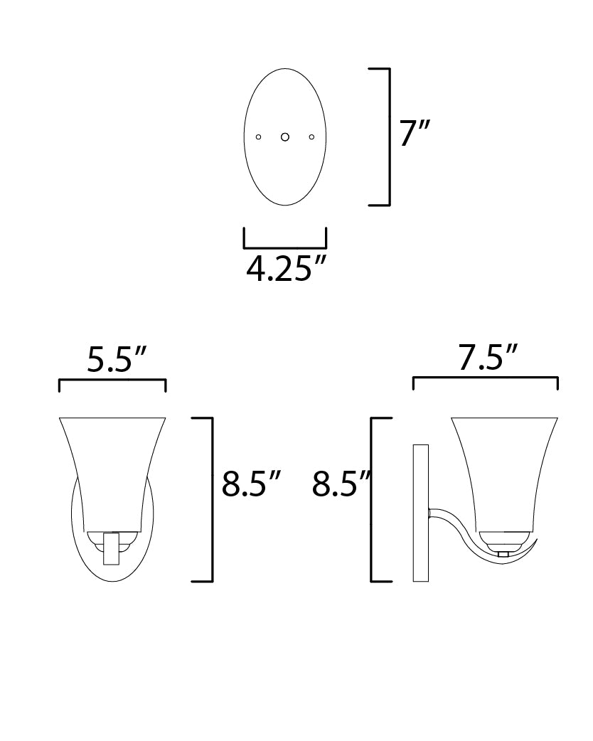Maxim Vital 12081FTSN Wall Sconce Light - Satin Nickel