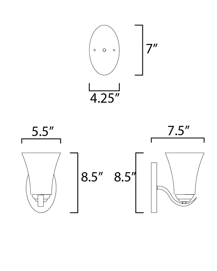 Maxim Vital 12081FTSN Wall Sconce Light - Satin Nickel