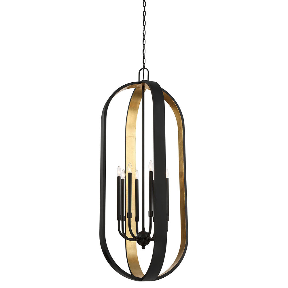 Mariana Luca 930882 Pendant Light - Black and Gold Leaf