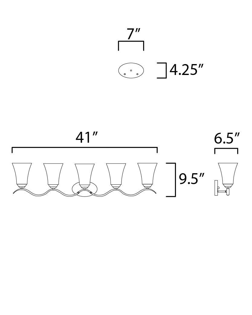 Maxim Vital 12085FTPC Bath Vanity Light 41 in. wide - Polished Chrome