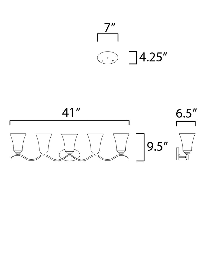 Maxim Vital 12085FTPC Bath Vanity Light 41 in. wide - Polished Chrome