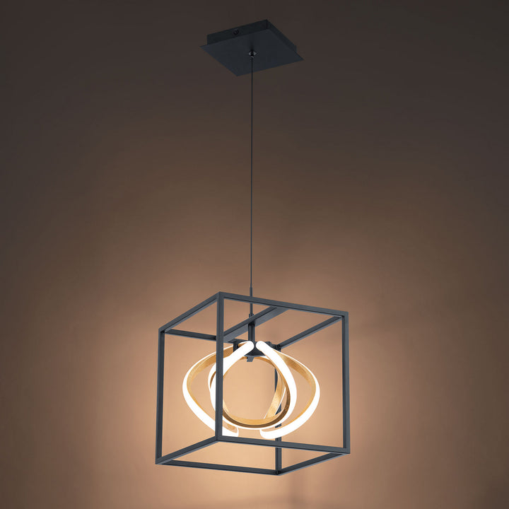 WAC Sinclair PD-73210-BK/GL Pendant Light - Black/Gold Leaf