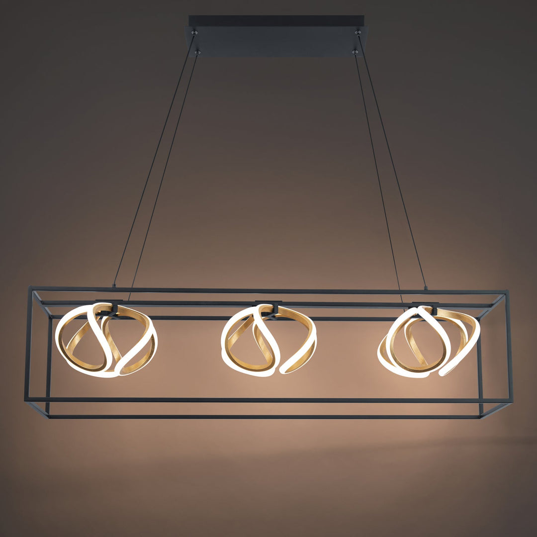 WAC Sinclair PD-73242-BK/GL Pendant Light - Black/Gold Leaf