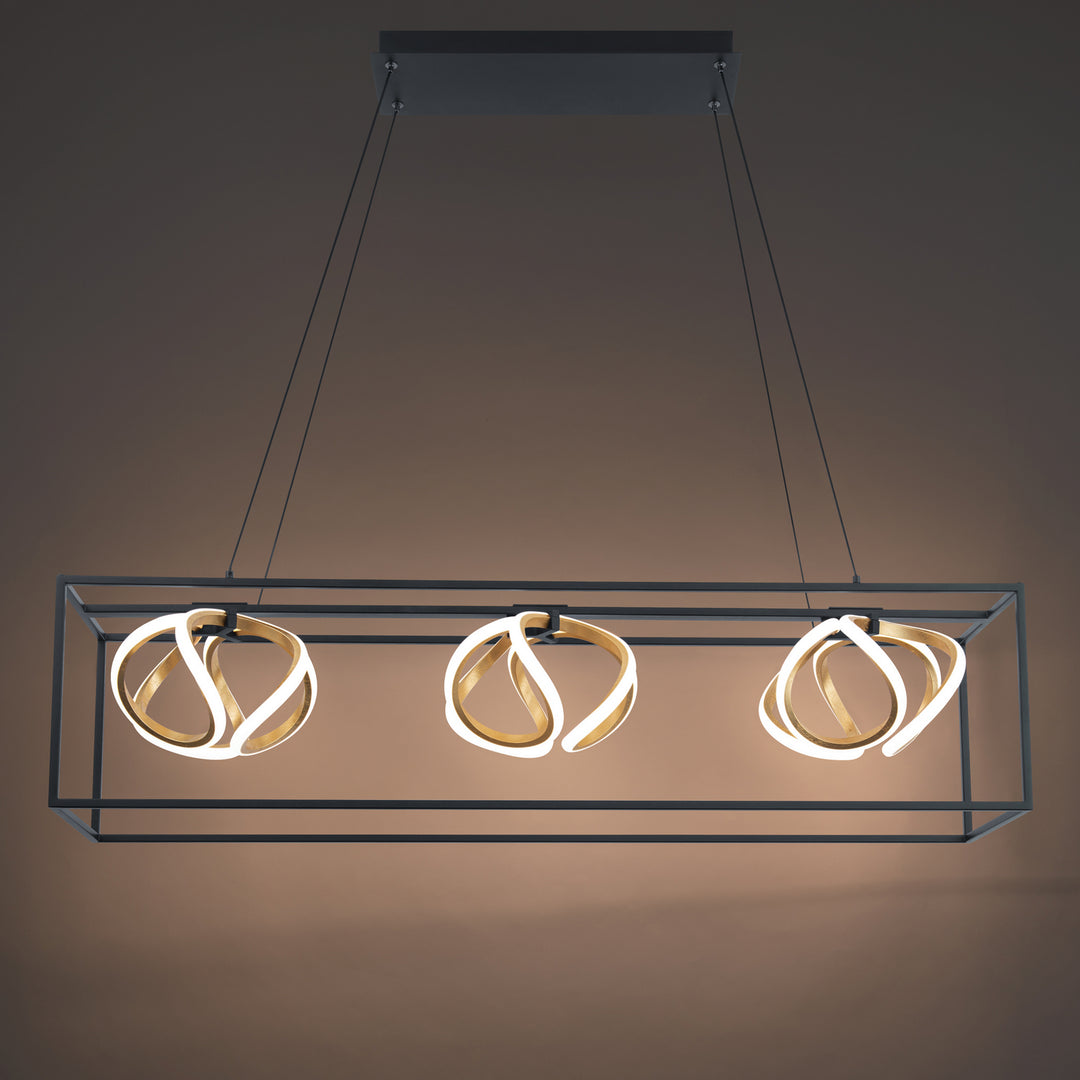 WAC Sinclair PD-73242-BK/GL Pendant Light - Black/Gold Leaf