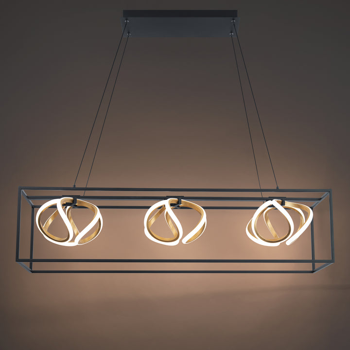 WAC Sinclair PD-73242-BK/GL Pendant Light - Black/Gold Leaf