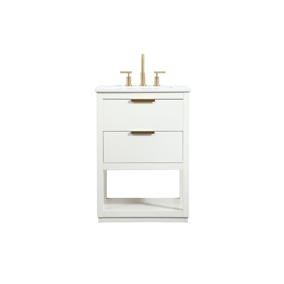 Elegant Lighting VF19224WH Modern Larkin Plumbing White