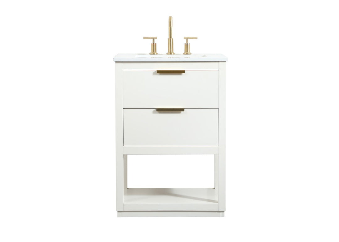 Elegant Lighting VF19224WH Modern Larkin Plumbing White