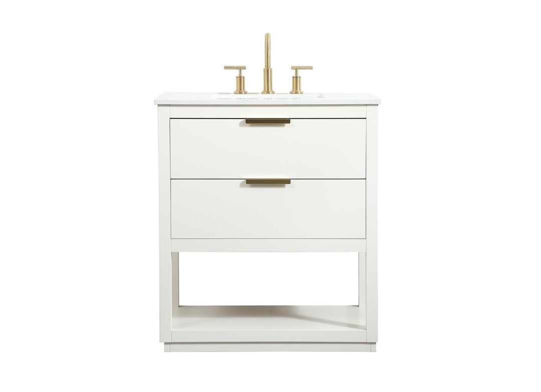 Elegant Lighting VF19230WH Modern Larkin Plumbing White