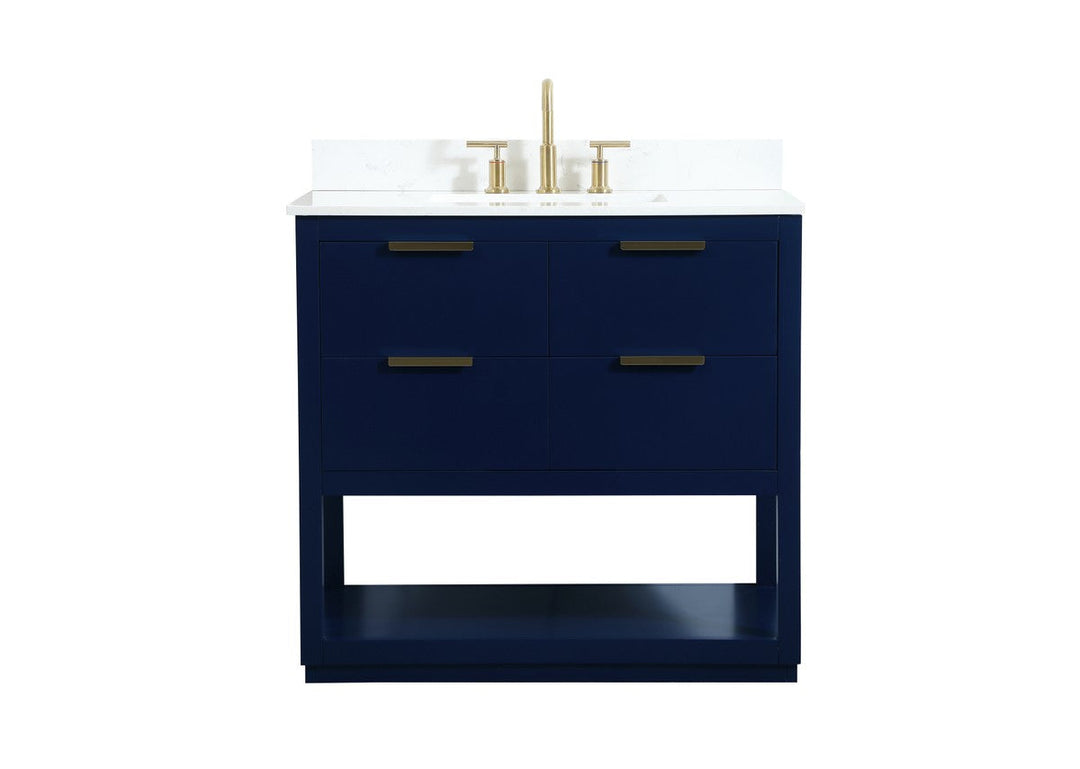 Elegant Lighting VF19236BL-BS Modern Larkin Plumbing Blue