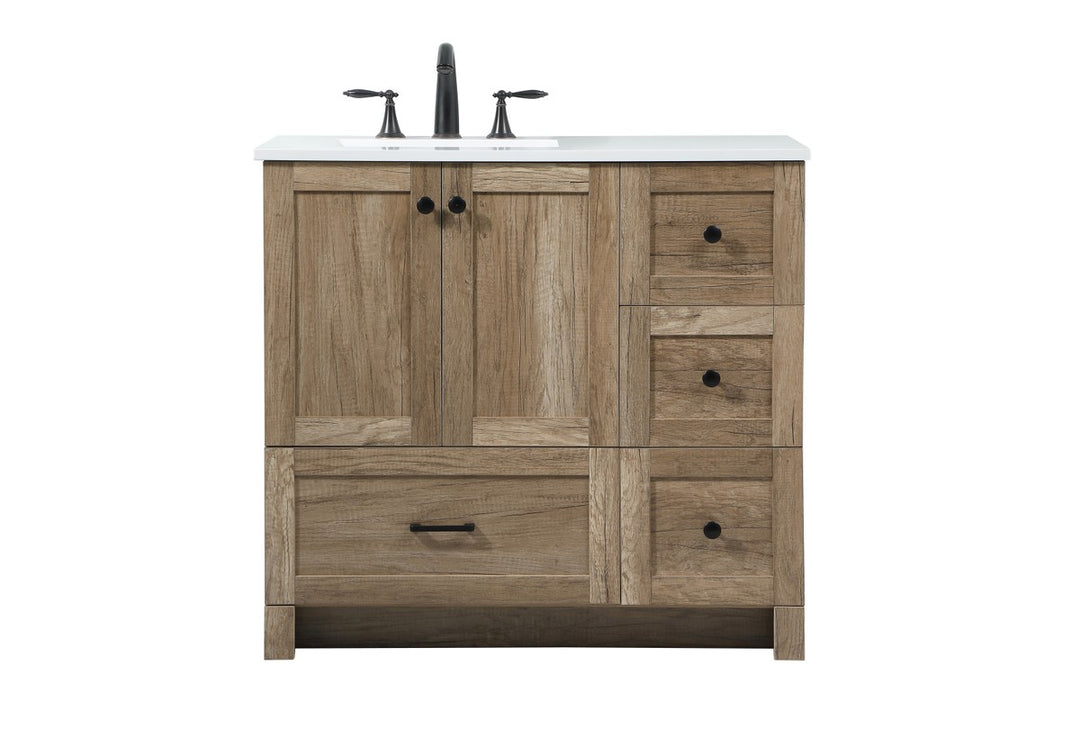 Elegant Lighting VF2836NT Modern Soma Plumbing Natural Oak