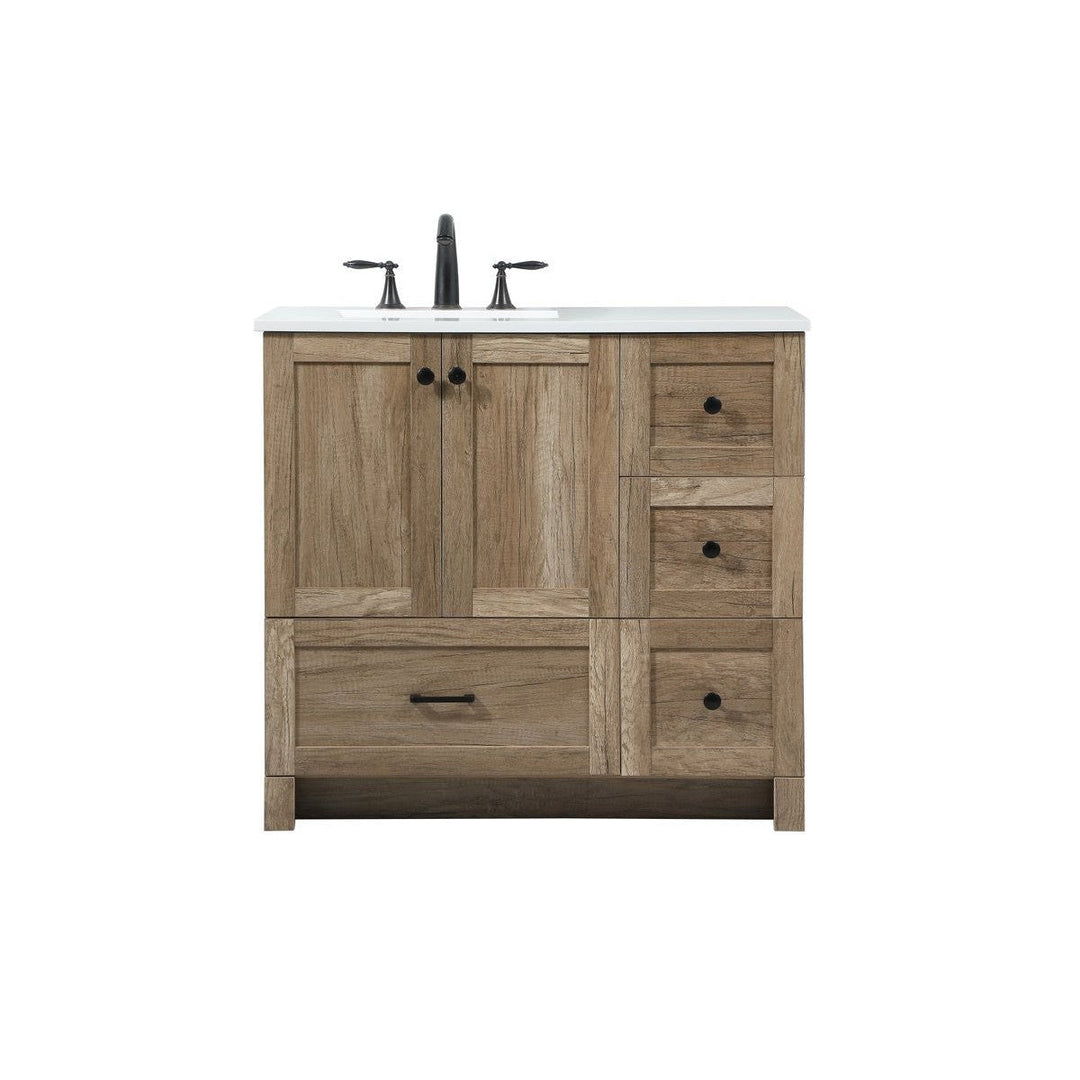 Elegant Lighting VF2836NT Modern Soma Plumbing Natural Oak