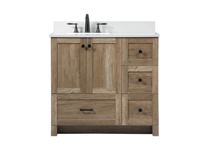 Elegant Lighting VF2836NT-BS  Soma Plumbing Natural Oak