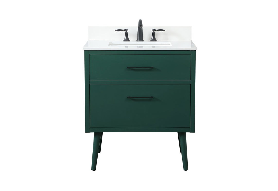 Elegant Lighting VF41030MGN-BS Modern Boise Plumbing Green