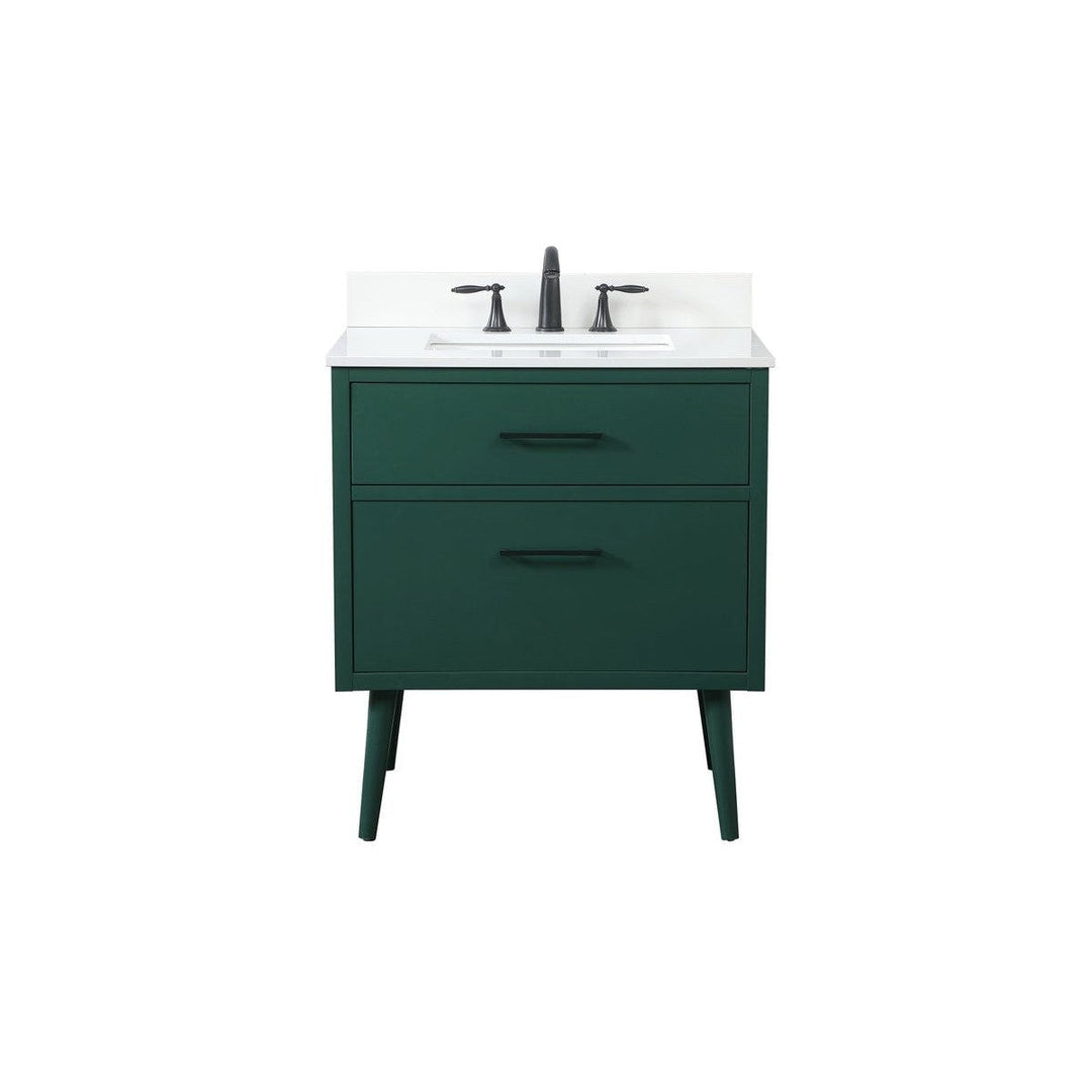 Elegant Lighting VF41030MGN-BS Modern Boise Plumbing Green