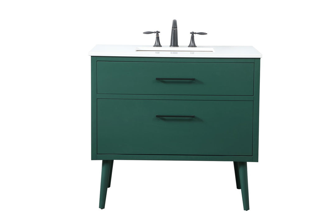 Elegant Lighting VF41036MGN Modern Boise Plumbing Green