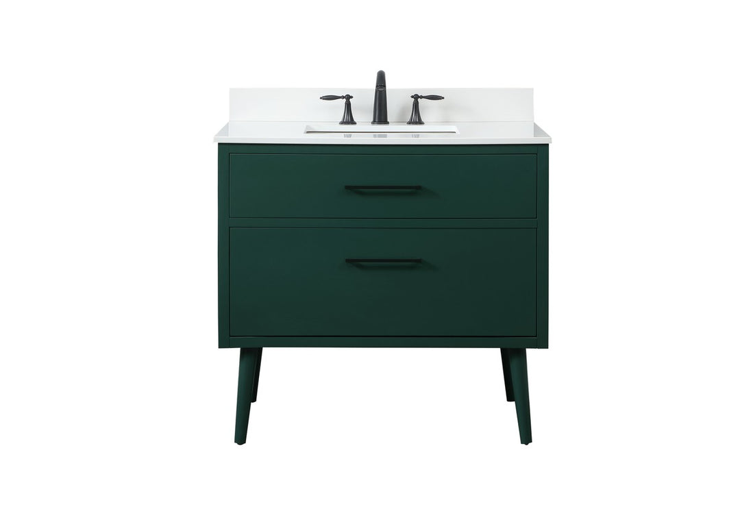 Elegant Lighting VF41036MGN-BS Modern Boise Plumbing Green