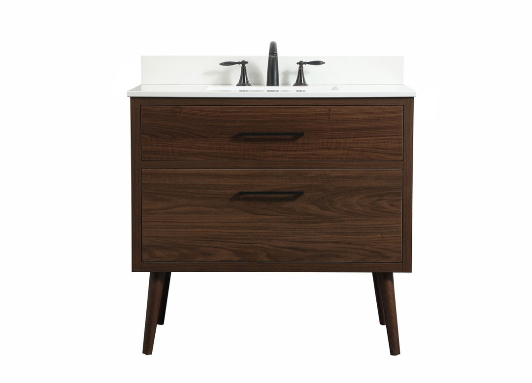 Elegant Lighting VF41036MWT-BS Modern Boise Plumbing Walnut