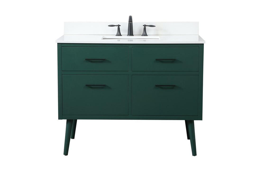 Elegant Lighting VF41042MGN-BS Modern Boise Plumbing Green