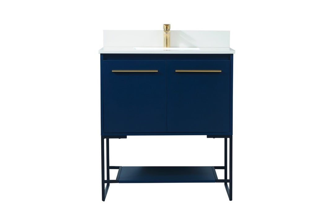 Elegant Lighting VF42530MBL-BS Modern Sloane Plumbing Blue