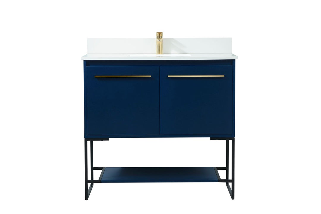 Elegant Lighting VF42536MBL-BS Modern Sloane Plumbing Blue